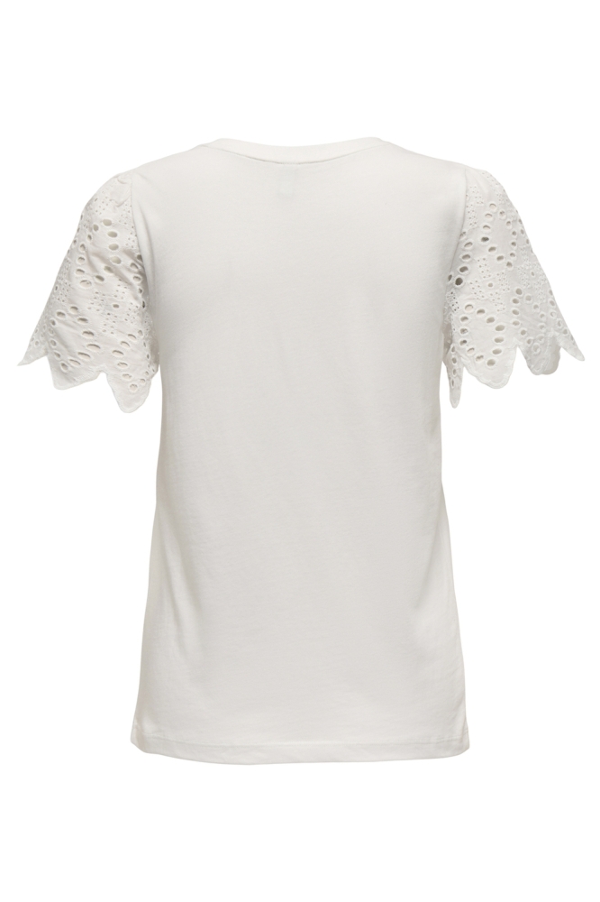 ONLEBBA LIFE S/S LACE TOP JRS 15324887 CLOUD DANCER/RILLY FLOWERY
